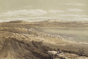 Tiberias mit Blick auf Hermon von David (after) Roberts