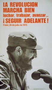 Plakat mit Fidel Castro