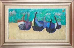 Boote in Nazaré von David Alan Redpath Michie