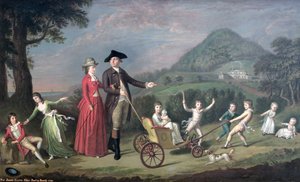 Sir James Hunter Blair, 1. Baronet, mit seiner Frau und neun ihrer vierzehn Kinder, 1785