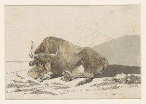 Liegendes Rind von David Alphonse de Sandoz Rollin