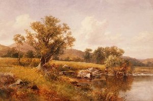 Die Ufer des Llugwy, Nordwales von David Bates