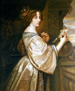 Porträt von Königin Christine von Schweden (1626-1689). Gemälde von David Beck, aufbewahrt im Schloss Gripsholm.