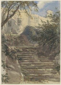 Gartentreppe bei Haddon Hall (Derbyshire)