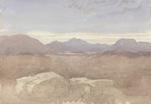 Eine bergige Aussicht, Nordwales, ca. 1818 von David Cox