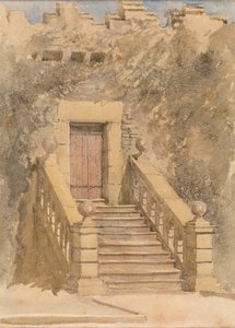 Türöffnung in Haddon Hall, ca. 1845 (Aquarell und Bleistift auf Papier) von David Cox
