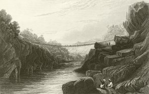 Gras-Seilbrücke bei Teree, Gurwall von David Cox