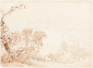 Hügel und Bäume von David Cox