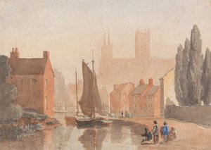 Lincoln-Kathedrale vom Brayford Pool von David Cox
