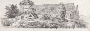 Llanfair Kirche, Nordwales für A Treatise on Landscape Painting and Effect in Water Colours von David Cox