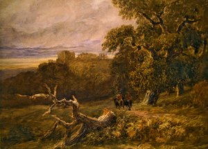 Reisende in der Nähe von Hardwicke Castle von David Cox