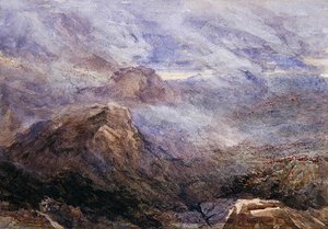 Walisische Skizze - Brennendes Farnkraut von David Cox