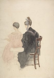 Eine Klavierstunde, 1800-1859 von David Cox the elder