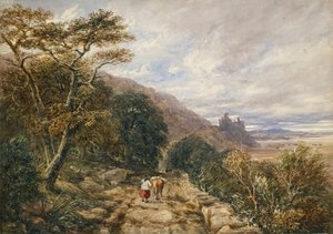 Landweg zum Harlech Castle, 1842 von David Cox the elder
