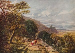 Landweg zum Harlech Castle, 19. Jahrhundert, 1938 von David Cox the elder