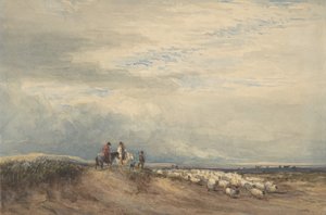 Reiter mit Schafen in der Nähe einer Mündung, 1830