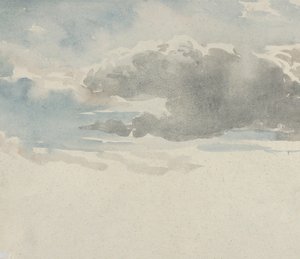Studie von Wolken (recto), Studie eines Holunderbuschs an einem Zaun (verso)