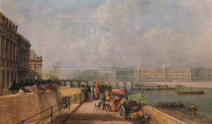 Der Pont des Arts und der Louvre vom Quai Conti von David Cox the elder