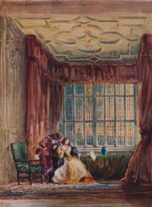 Das Innere der langen Galerie, Haddon Hall, Derbyshire, 1833 von David Cox the elder
