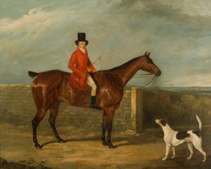 John Hall Kent in Jagdkleidung auf einem Pferd sitzend, 1825
