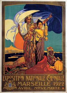Kolonialismus: Plakat für die nationale Kolonialausstellung in Marseille, Plakat von David Dellepiane