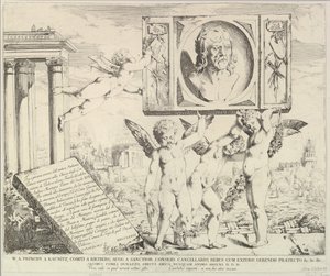 Titelseite: Hommage an Mantegna, aus Die Geschichte der Heiligen Jakob und Christophorus im Ere von David Giovanni