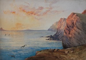 Dorset Küste bei Sonnenuntergang