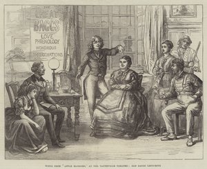 Szene aus Apple Blossoms, im Vaudeville Theatre, Old Baggs hält einen Vortrag von David Henry Friston