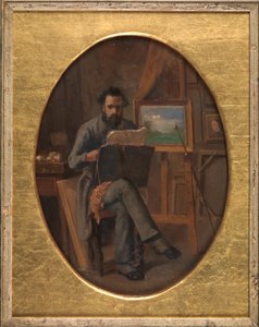 Ein Maler in seinem Atelier. Der Künstler selbst (?) von David Jacobsen