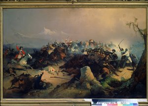 Angriff der Tscherkessen auf die russische Kavallerie am 24. Mai 1846 von David Johann Friedrch Koenig