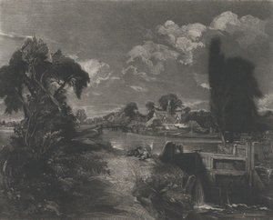 Eine Schleuse an der Stour, 1830 von David Lucas