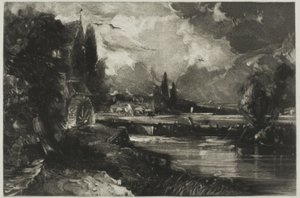 Eine Mühle, aus Englische Landschaft von David Lucas