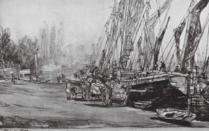 London: Chiswick, Niedrigwasser von David Muirhead (after) Bone