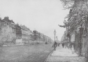 London: Portland Place (Farblithografie) von David Muirhead (after) Bone
