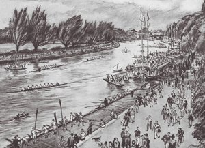 Oxford: Eights Week, Zwischen den Rennen von David Muirhead (after) Bone