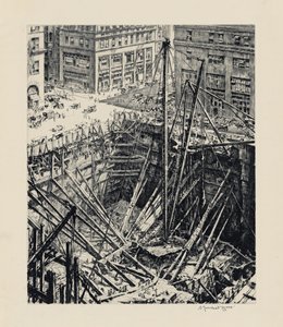 Eine Ausgrabung in Manhattan von David Muirhead Bone