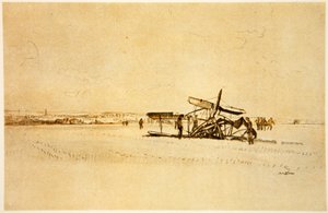 Ein abgestürztes Flugzeug in der Nähe von Albert, Illustration aus 
