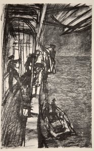 Off Havre: Aufnahme des Lotsen an Bord eines Hospitalschiffs, Illustration aus 