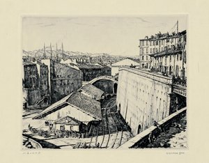 Eisenbahnschuppen, Marseille von David Muirhead Bone