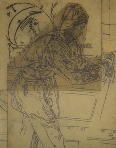 Studie für Winterminenlegen vor Island, ca. 1942, Kat. 6 von David Muirhead Bone