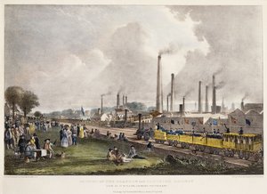Ansicht von St. Rollox nach Südosten; Eröffnung der Glasgow und Garnkirk Eisenbahn, 1832