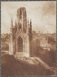 Scott-Denkmal, Edinburgh, während des Baus, 1840-44 von David Octavius Hill and Robert Adamson