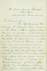 Brief von D. P. Grier, an Bord des Dampfers Starlight, Ohio River, an Anna McKinney, 21. November 1862 von David Perkins Grier
