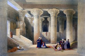 Inneres des Tempels von Esna, Oberägypten, 1838 von David Roberts, Louis Haghe