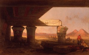 Ägyptische Landschaft mit Fernblick auf die Pyramiden von David Roberts