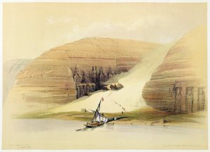 Ausgegrabener Tempel von Abu Simbel, Nubien, Ägypten, um 1845
