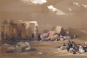 Fragmente der großen Kolosse im Memnonium, Theben, 1838