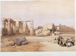 Fragmente der großen Kolosse im Memnonium - in „Das Heilige Land“, London 1849 von David Roberts