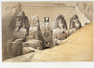 Vorderansicht des großen Tempels von Abu Simbel, Nubien in „Das Heilige Land“, London 1849