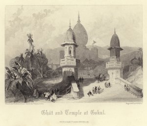 Ghat und Tempel in Gokul von David Roberts